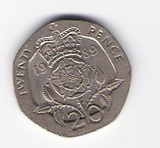  Grossbritannien 20 Pence 1989 K-N  Schön Nr.429   