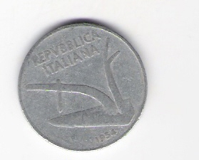  Italien 10 Lire Al 1954 selten  Schön Nr.93   