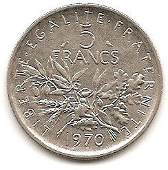  Frankreich 5 Francs 1970 #448   